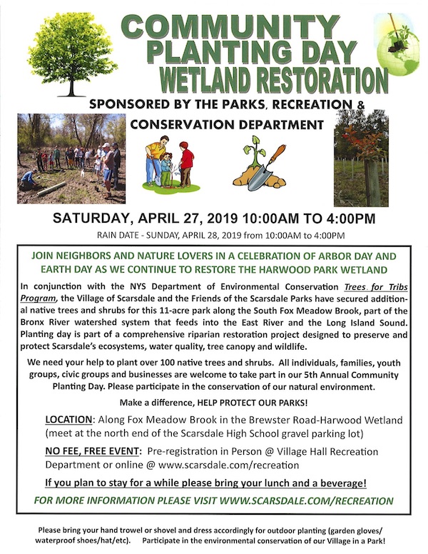 FOSP Scarsdale April 27 2019 Community Planting Day Flyer