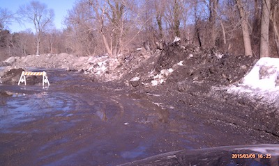 Harwood Snow Stockpile along Brook Winter 2015 3 9 IMAG1727