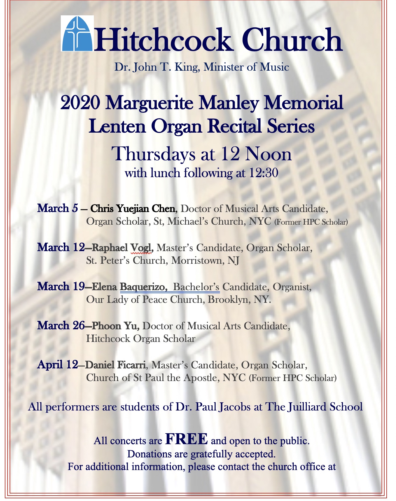 Lenten Organ Recital