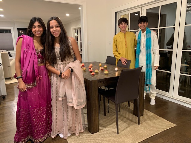 Spencer and Vora children dressed for Diwali